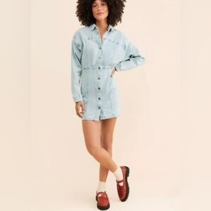 Free People Light Blue Denim Dress